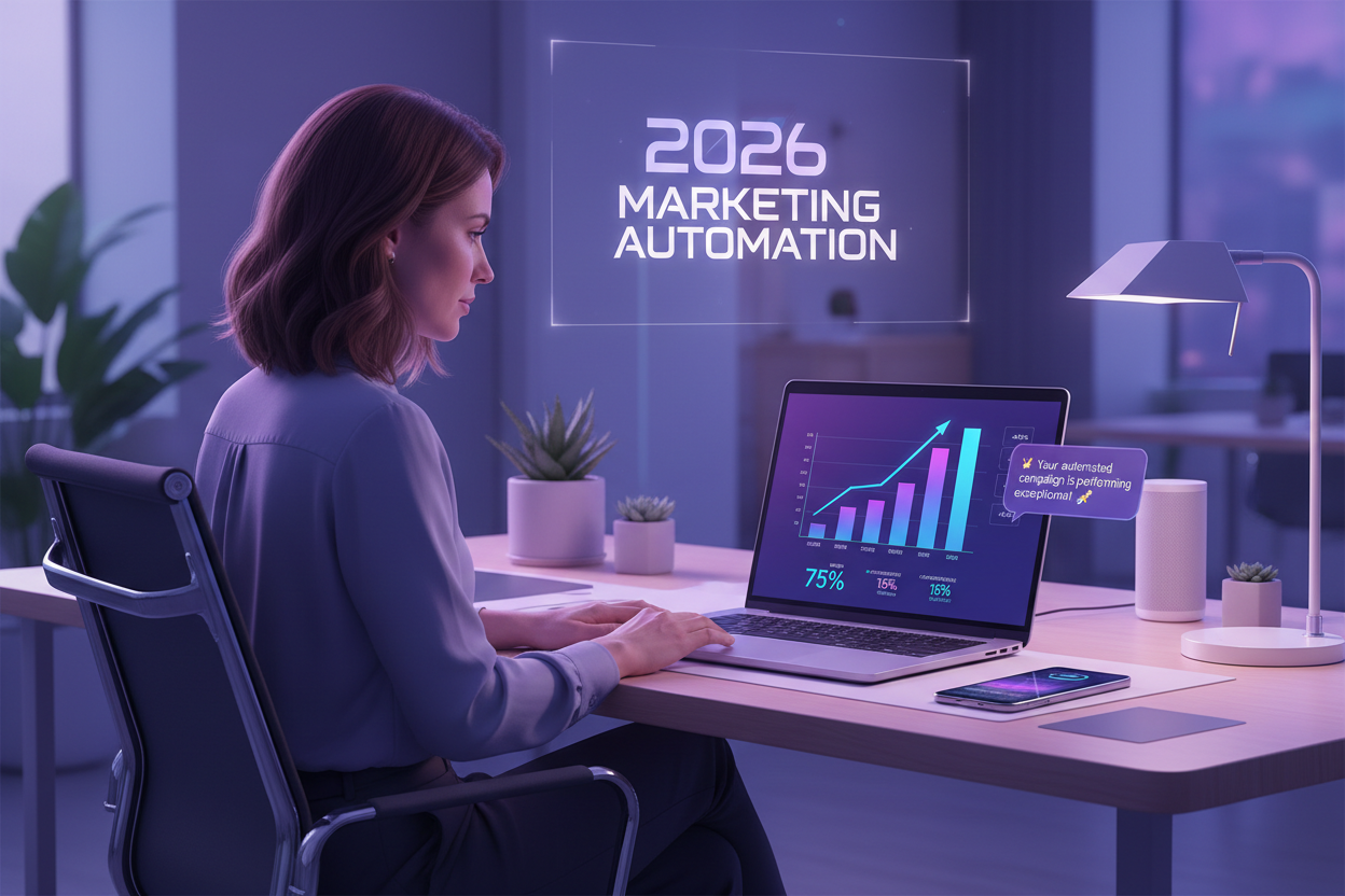 Marketer Reviewing Email SMS Campaign Analytics