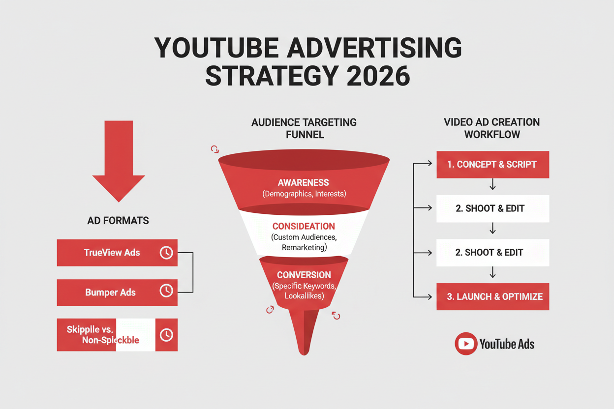 YouTube Advertising Strategy Infographic