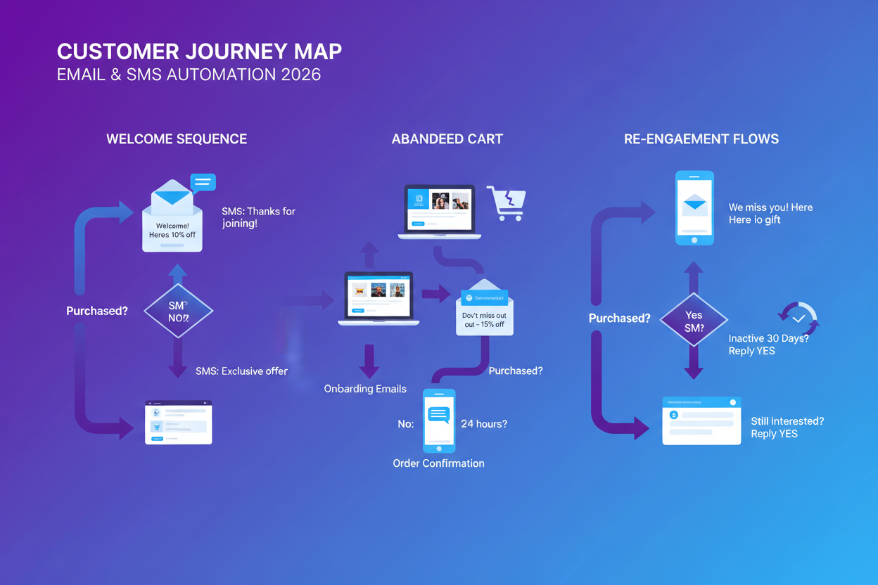 Email SMS Automation Customer Journey Map