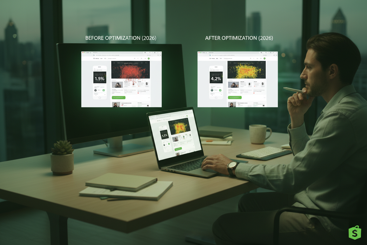 Store Owner Reviewing Shopify CRO Results